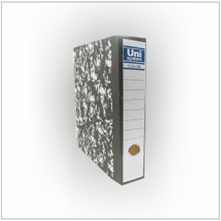 חבילת קלסרים משרדי גב 8 שחור לבן 1/20 פוליו