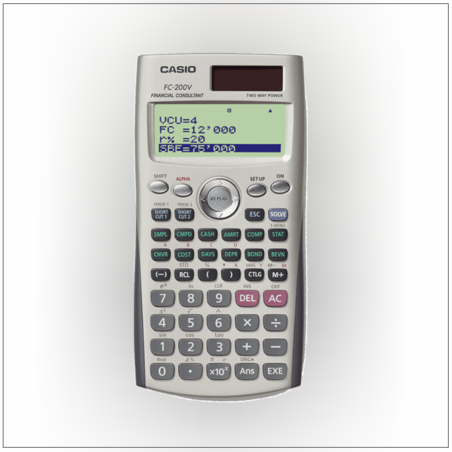 מחשבון פיננסי קסיו CASIO FC-200V
