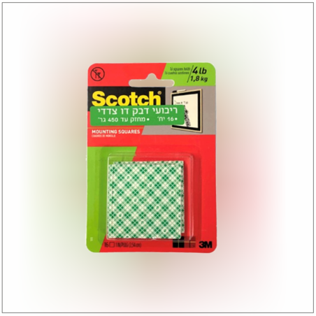 דבק דו צדדי ריבועים 3M SCOTCH