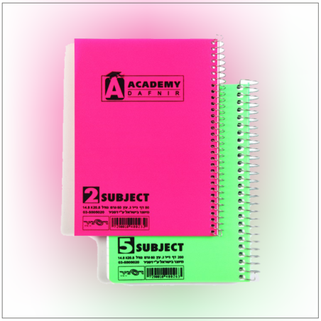 מחברת ספירל A4 כריכת פלסטיק 80 דף 2 נושאים