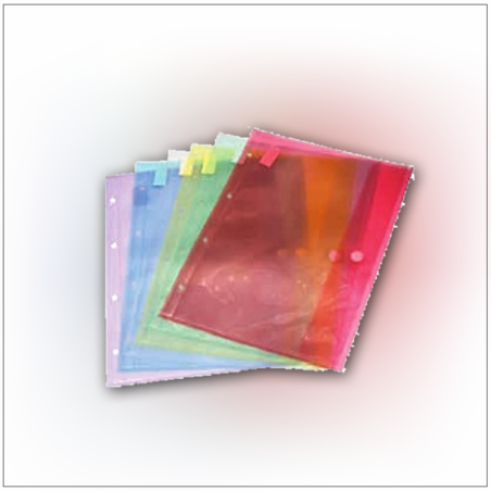 תיק לתיוק עם צמדן 1/6 שקוף/צבעוני