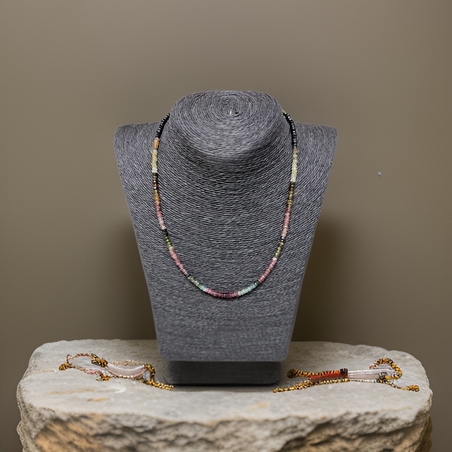 מחרוזת טורמלין אבטיח