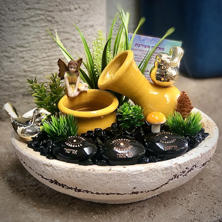 מזרקה עגולה גדולה מעורבת אוניקס וסיטרין