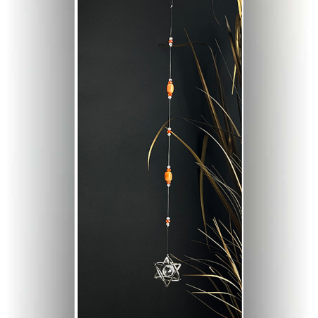 מובייל מגן דוד עם אבן הקרנליאן