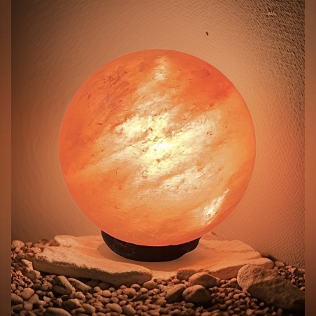 מנורת גביש מלח  עגול מוחלק