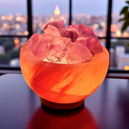 קערת מלח עם אבני קריסטל אמטיסט