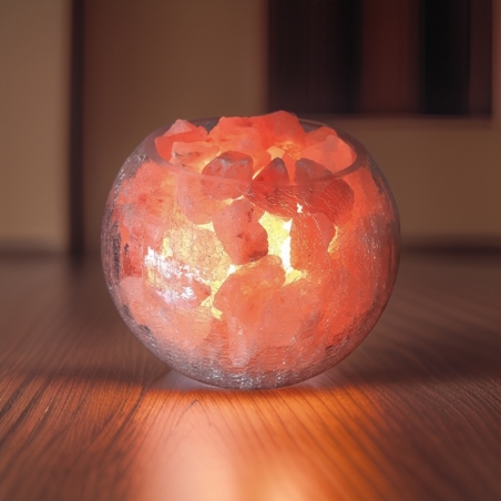 מנורת מלח בכלי זכוכית ענק