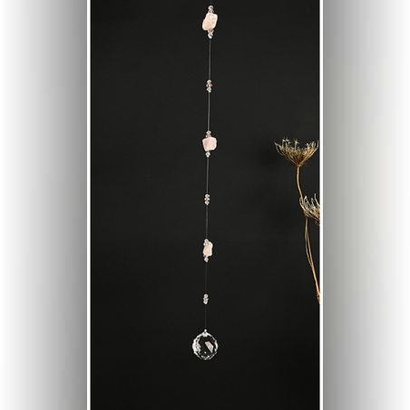 מובייל קריסטל 40 מ״מ אבן הרוז קוורץ