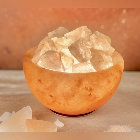 קערת מלח בשילוב אבני קריסטל קוורץ