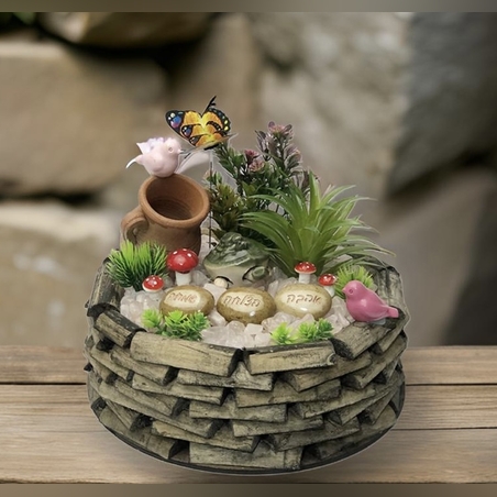 עציץ קריסטל בכלי עץ שתי וערב ב 2 גדלים החל מ 199 ש״ח