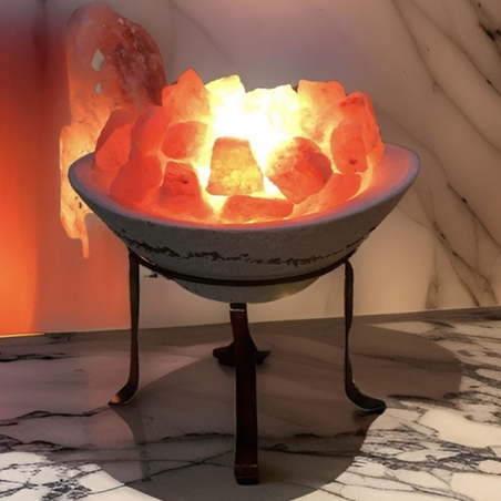 מנורת מלח אובלית על מעמד