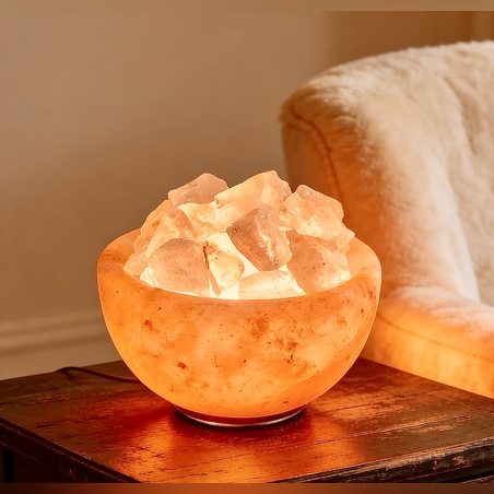 קערת מלח בשילוב אבני קריסטל קוורץ