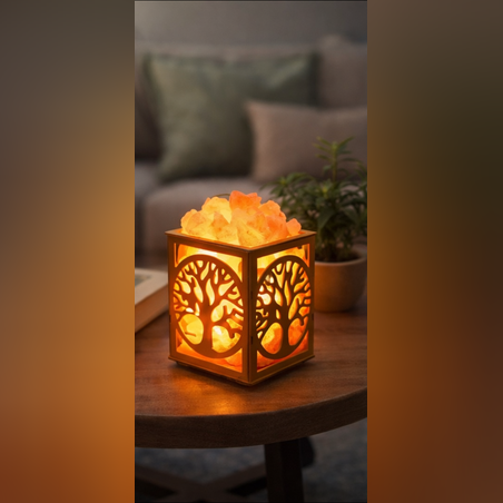 מנורת מלח בכלי לייזר עץ החיים