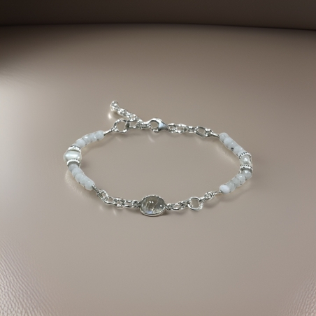 צמיד כסף בשיבוץ קריסטל מונסטון