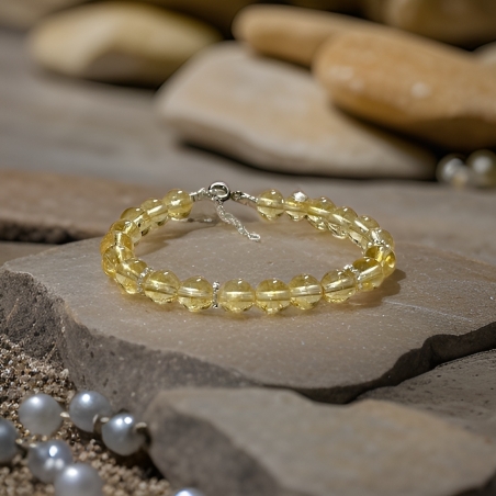 צמיד קריסטל אבני סיטרין בשיבוץ כסף 925