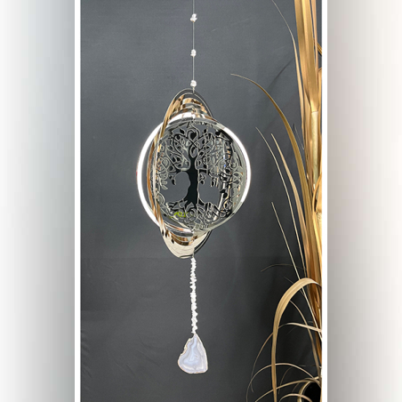 מובייל ספירלה עץ החיים עם פרוסת אגת וקריסטל