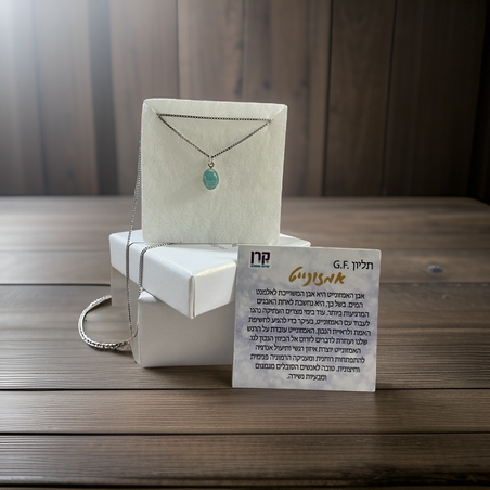 שרשרת עם תליון קריסטל אמזונייט