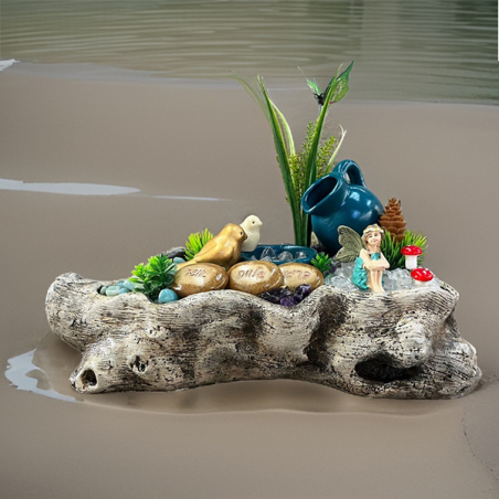 מזרקת גזע מעורבת קוורץ אמטיסט ואמזונייט