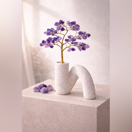 עץ קריסטלים דקורטיבי במבחר אבנים טבעיו