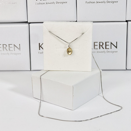 שרשרת עם תליון קריסטל סיטרין יהלום