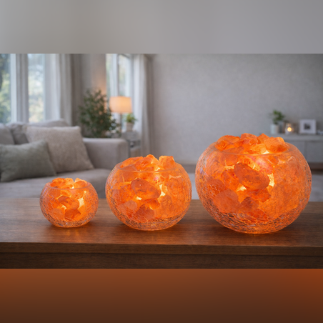 מנורת מלח בכלי זכוכיות