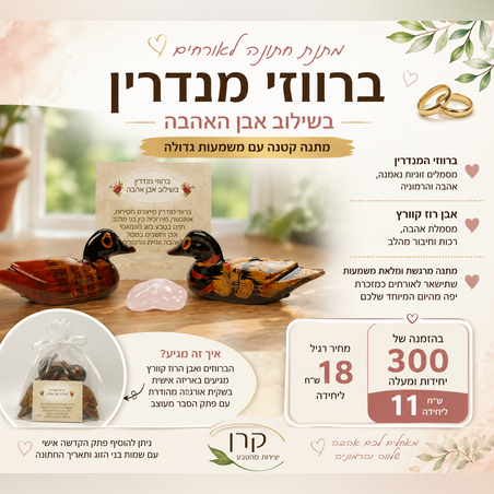 זוג ברווזי מנדרין ואבן אהבה