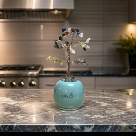 עץ התפוח בשילוב אבני הקריסטל