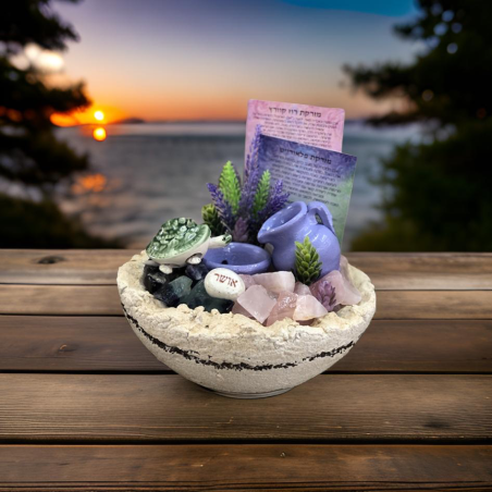 מזרקת גלם בינונית מעורבת פלואורייט ורוז קוורץ