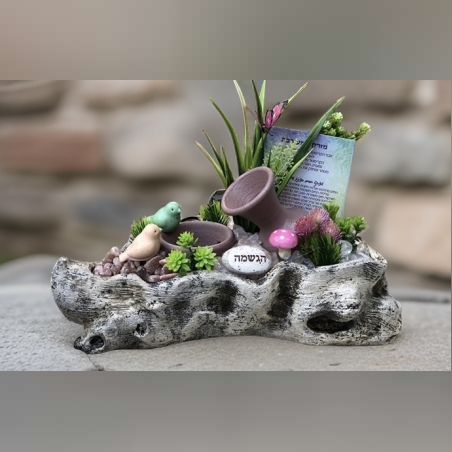 מזרקת גזע עם כד מעורבת קוורץ ושרי קוורץ