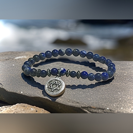 צמיד מגן דוד מאבני קריסטל לאפיס