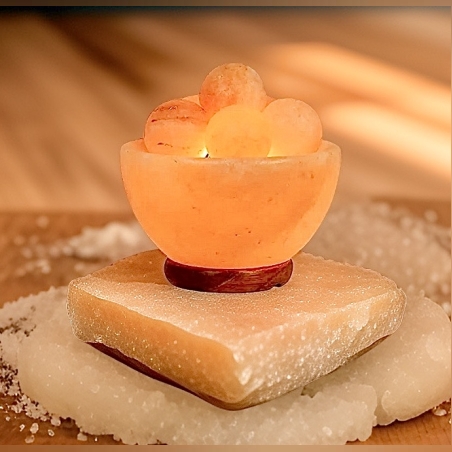 קערת מלח הימלאיה בשילוב כדורי מלח