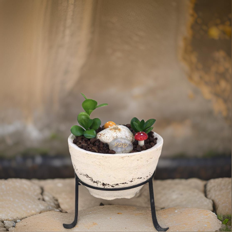 מזרקת אבני בזלת ארץ ישראל קטנה עם מעמד