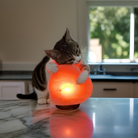 מנורת גביש מלח בצורת לב