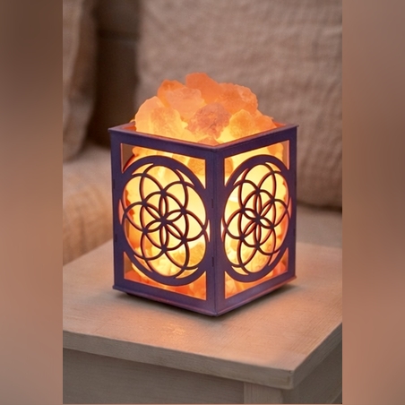 מנורת מלח לייזר פרח החיים