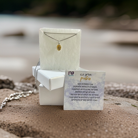 שרשרת עם תליון קריסטל סיטרין מוחלק