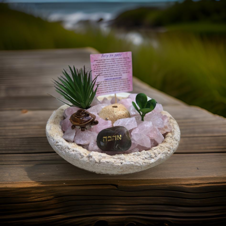 מזרקת רוז קוורץ גלם גדולה