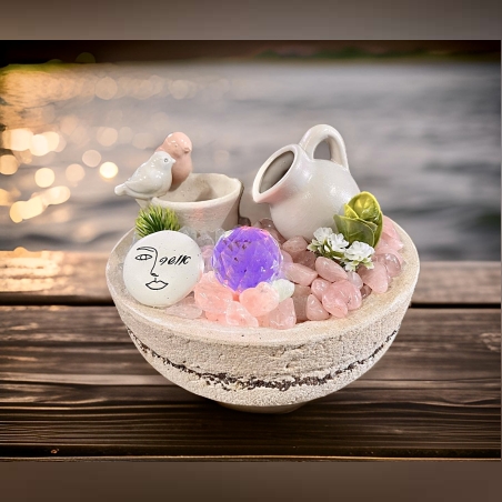 מפל מים מאבני קריסטל רוז קוורץ