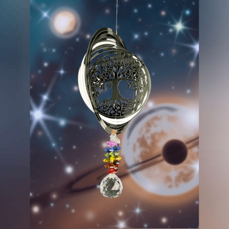 מובייל ספירלה עץ החיים 7 צ׳אקרות משושים