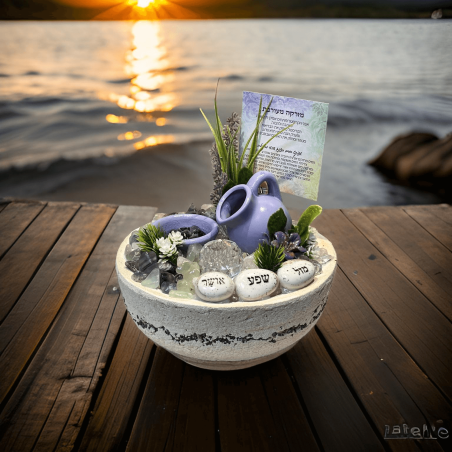 מזרקה מאבני קריסטל קוורץ ואמטיסט