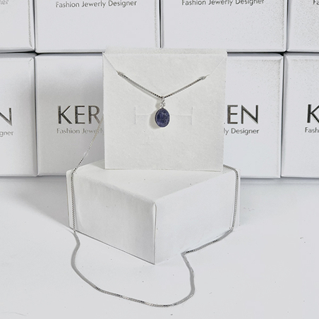 שרשרת עם תליון קריסטל ספיר