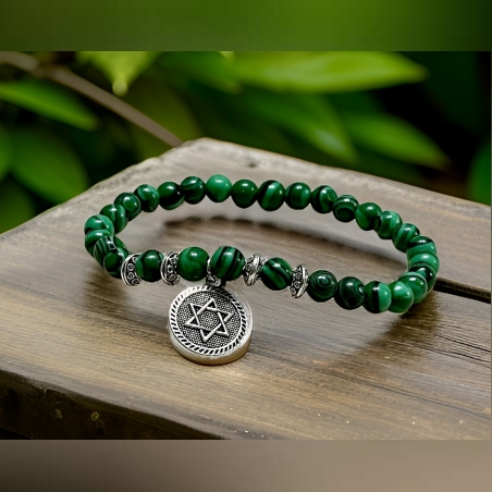 צמיד מגן דוד מאבני קריסטל מלכית