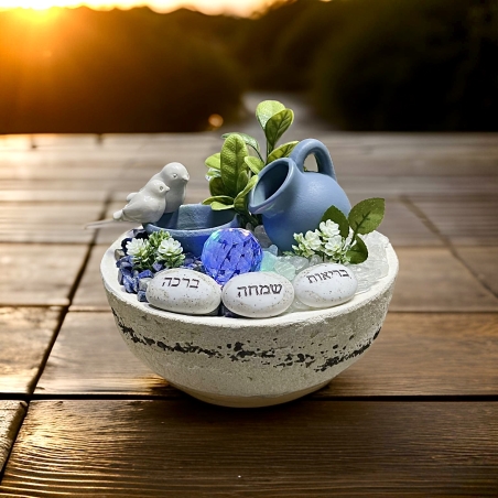 מזרקה בינונית מאבני קריסטל קוורץ ולאפיס