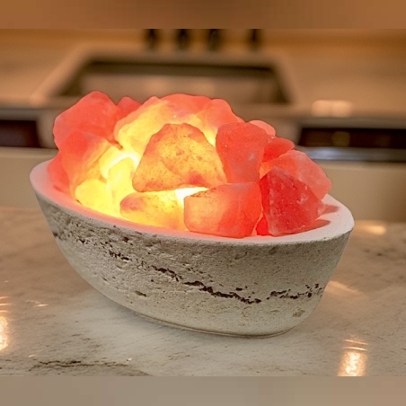 מנורת מלח בכלי חרס אובלי