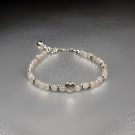 צמיד אבן רוז קוורץ