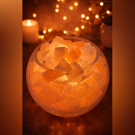 מנורת מלח בכלי זכוכית ענק