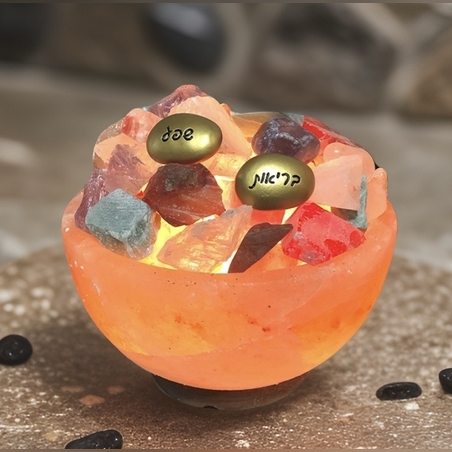 קערת מלח עם אבני קריסטל