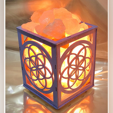 מנורת מלח בכלי לייזר זרע החיים