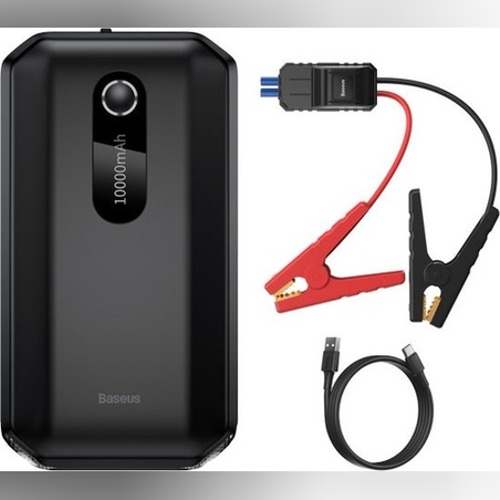 סוללות התנעה לרכב Baseus Air Car Jump Starter 10000mAh Peakcurrent 1000A Black