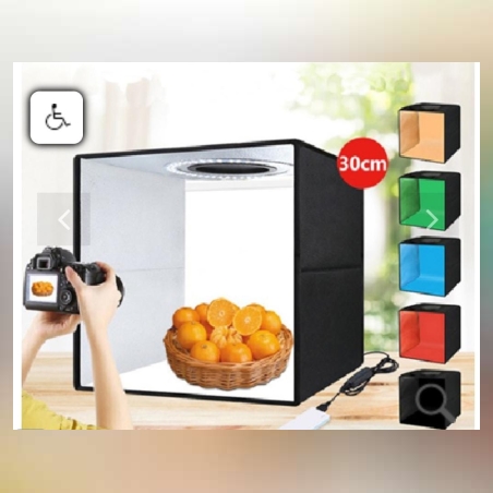 אוהל אור מתקפל 30x30 סמ עם תאורת לד מובנית