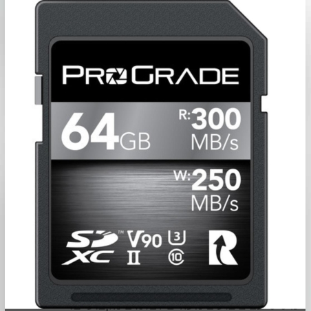 כרטיס זיכרון ProGrade 64GB SDXC UHS-II V90 Cobalt